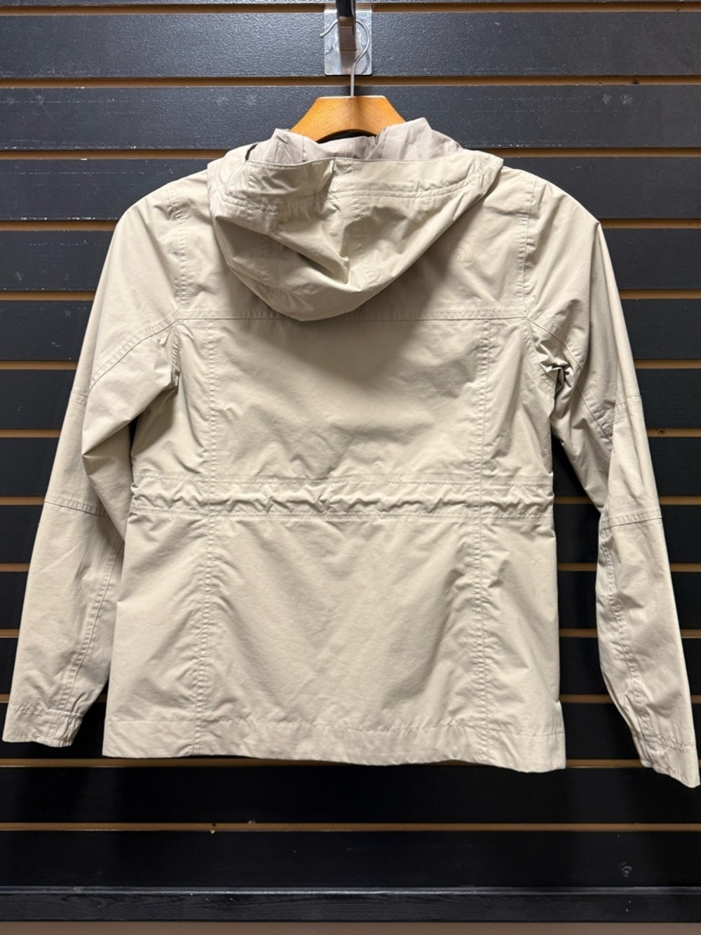 The North Face Zoomie Utility Jacket Tan Hooded Cinch Waist Small - Picture 4 of 5
